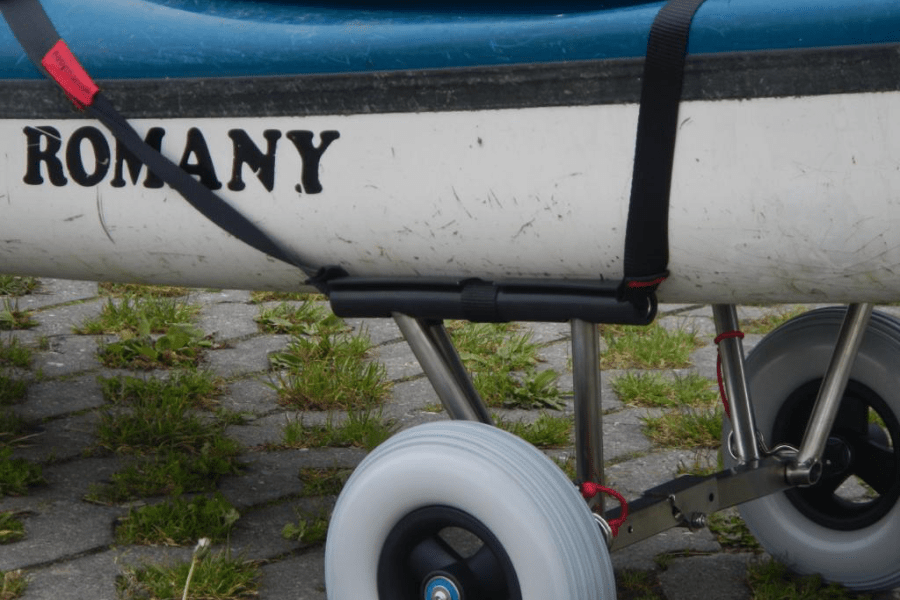 kayak cart stainless steel with integrated straps